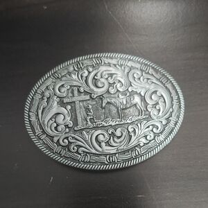 Western Silver Belt Buckle